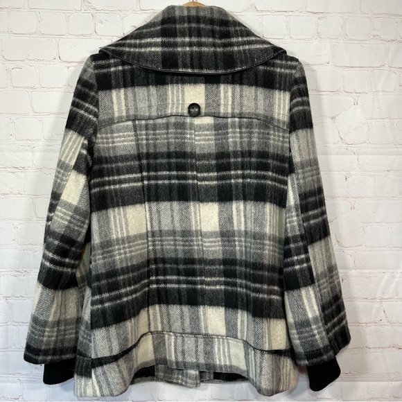 Green With Envy Coat Womens Large Black Wool Blend Jacket Lined Pockets Buttons - Picture 11 of 14